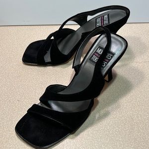 Mootsie Tootsies Sexy Velvet Black high Heeled sandals